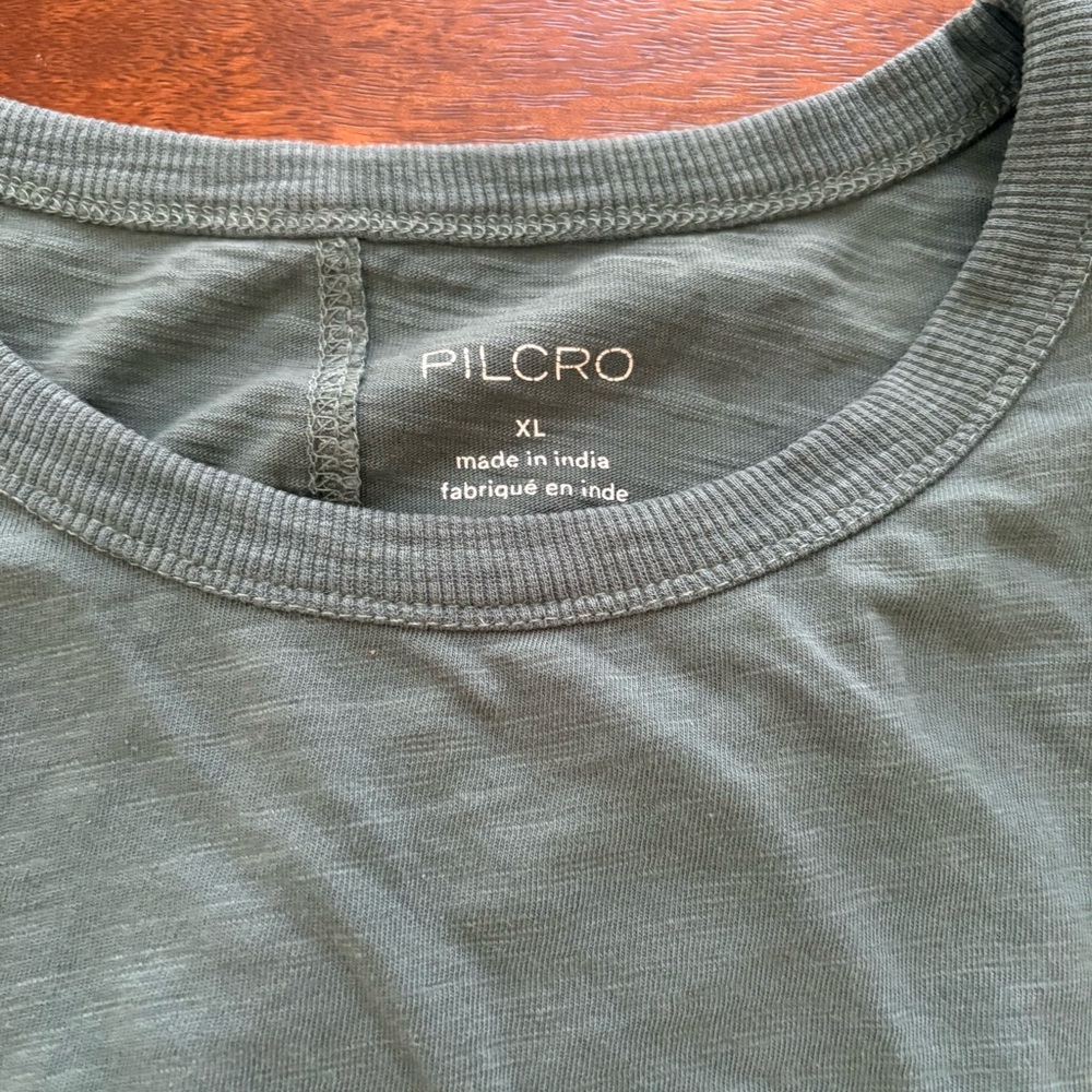 Pilcro by Anthropology Seamed LS Top Womens XL Dark Turquoise Cotton - Picture 4 of 11